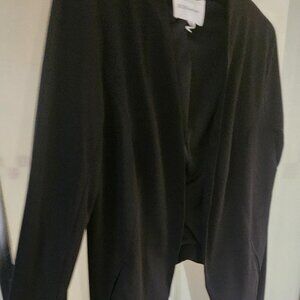 BCBG Women's Padded Shoulder Open Front  Black Jacket Size L